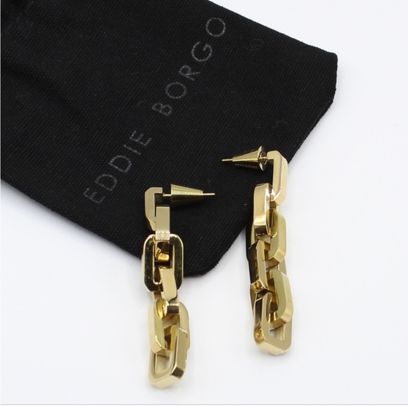 Eddie Borgo Supra Link Gold Earrings - Picture 1 of 3